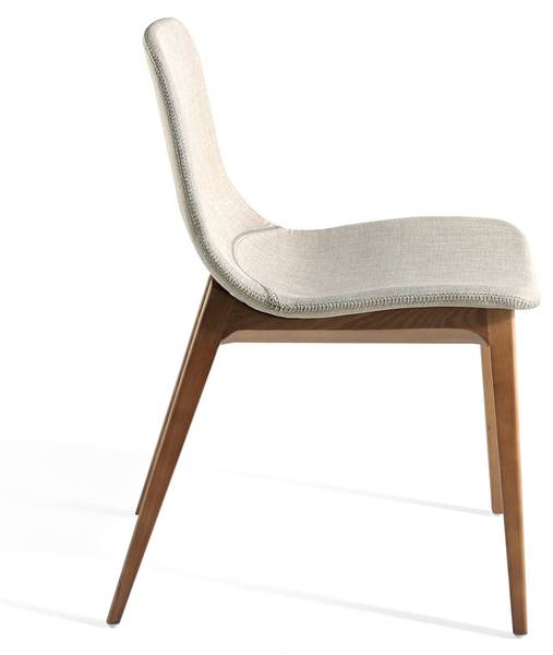 Stuhl  4049 Beige - Braun - Mischgewebe - Strukturstoff - Flachgewebe - Webstoff - 60 x 78 x 48 cm