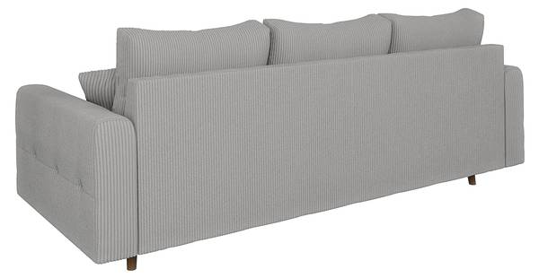 Polstergarnitur Neo 3+1 Cord-Stoff Hellgrau