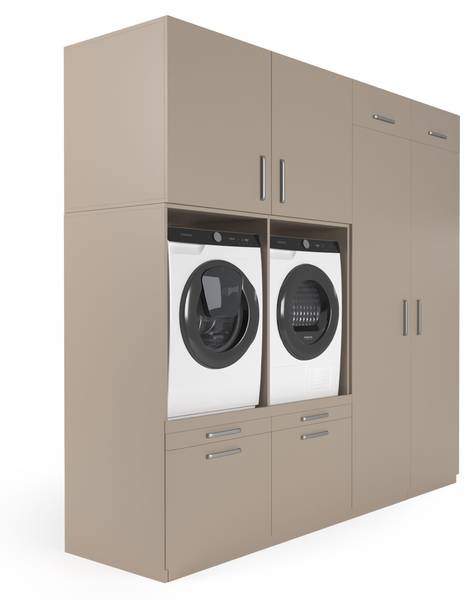Waschmaschinenschrank Munich Grau - Holzwerkstoff - 253 x 235 x 70 cm