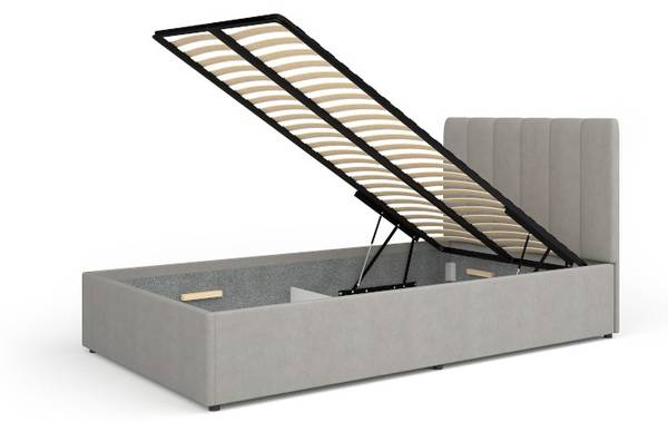 Polsterbett MOSSA Grau - Breite: 126 cm