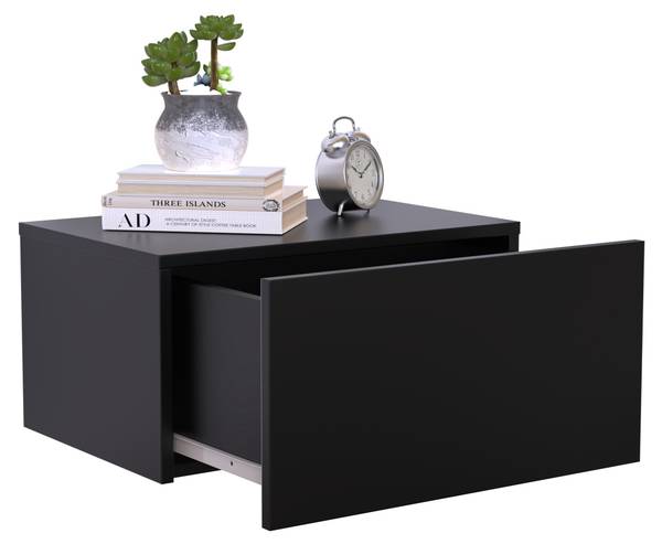 Nachttisch KA2650ZWART Schwarz - Holz teilmassiv - 50 x 25 x 35 cm