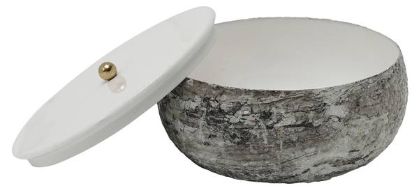 Aufbewahrungbox MOSAIC MARBLE Weiß - Metall - 17 x 8 x 17 cm