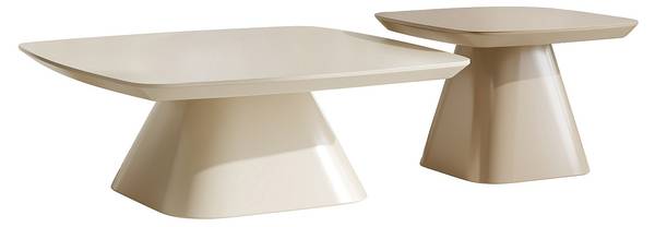 Couchtisch NATAZA 2er-Set Weiß - Holz teilmassiv - 90 x 39 x 90 cm