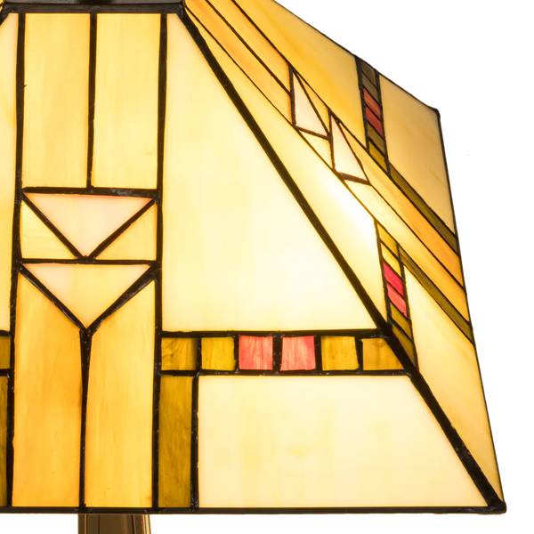 Tiffany Tischlampe Mission 7041 Weiß - Glas - 35 x 53 x 35 cm