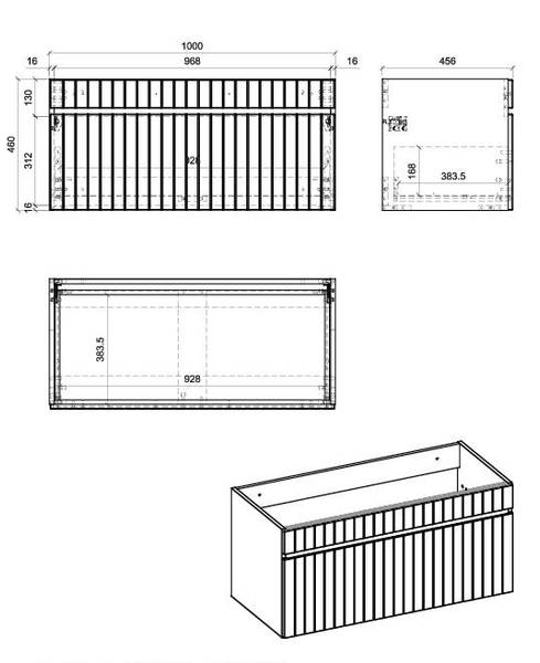Schrank unter waschbecken ICONIC CUW100 Weiß