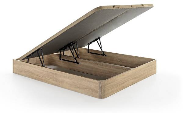 Matratze und Bettgestell mit Lattenrost Braun - Weiß - Textil - Holz teilmassiv - 180 x 30 x 200 cm