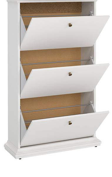 Schuhschrank Venedig Weiß - Holz teilmassiv - 78 x 128 x 28 cm