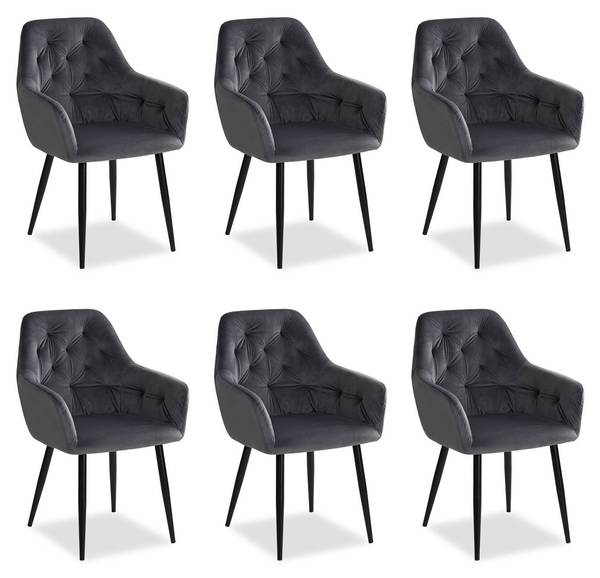 Esszimmerstuhl 2344 6er Set Grau - 6er Set