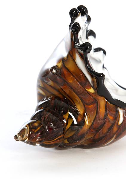 Ornament MUSCHEL Braun - Glas - 10 x 12 x 22 cm