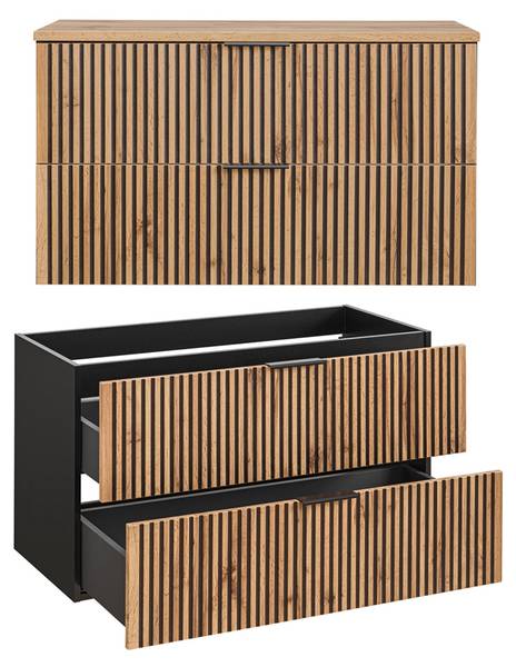 Waschbeckenschrank XANTEN-56-235 Braun - Holzwerkstoff - 101 x 73 x 47 cm