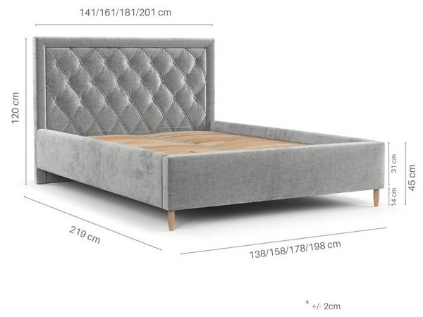 Polsterbett Lido mit Stauraum Neve Hellbraun - Liegefläche Breite: 140 cm