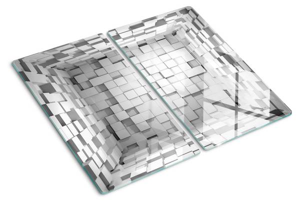 Snijplank Dice 2-dlg grijs - glas - 52 x 1 x 30 cm