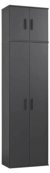 Mehrzweckschrank Der Extralange Schwarz - Holzwerkstoff - 60 x 230 x 34 cm