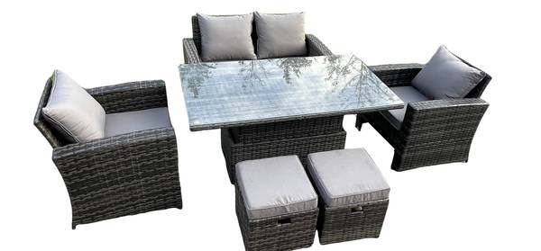 Essgruppe Lounge Garnitur C(6er-Set) Grau - Webstoff - 80 x 68 x 140 cm