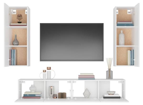 TV-Schrank 3028183 (4-teilig) Weiß - Holzwerkstoff - 80 x 30 x 30 cm