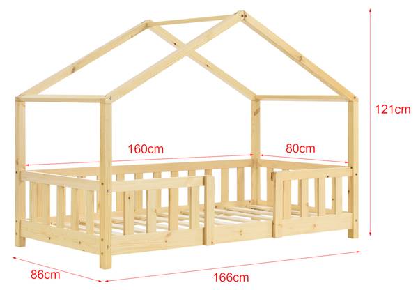 Lit enfant Treviolo avec Matelas Pin - 86 x 121 x 166 cm