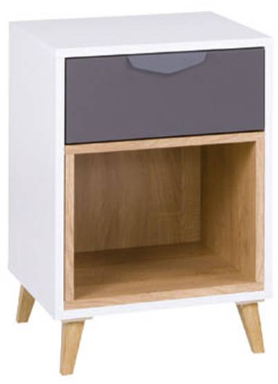Nachttisch Joker 11 Weiß - Holzwerkstoff - 41 x 58 x 40 cm