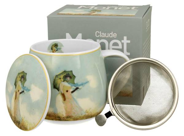 Becher Monet Woman mit Teesieb 3er Set Porzellan - 13 x 10 x 8 cm