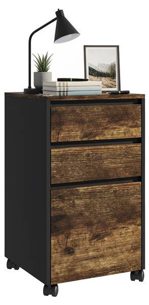 Ladeblok bureau 70 cm hoog zwart - bruin - ijzer - 40 x 70 x 40 cm