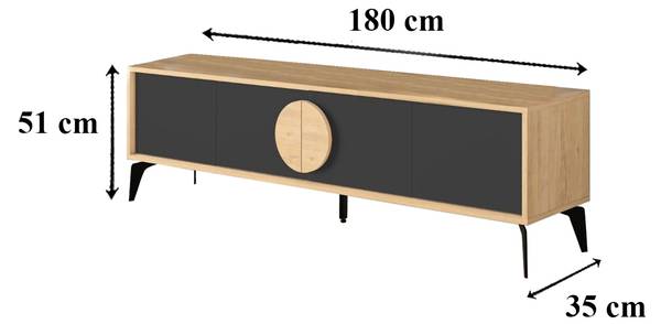 TV-Möbel Vae Braun - Holzwerkstoff - 35 x 51 x 180 cm