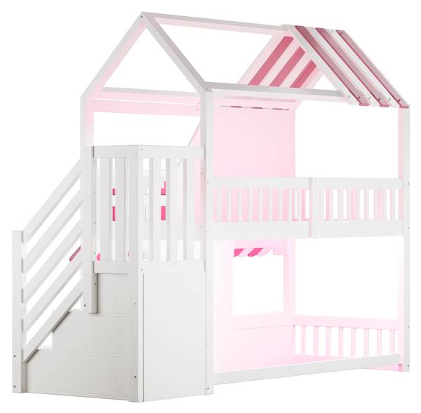 Hochbett Oneiros Ⅱ Pink - Weiß