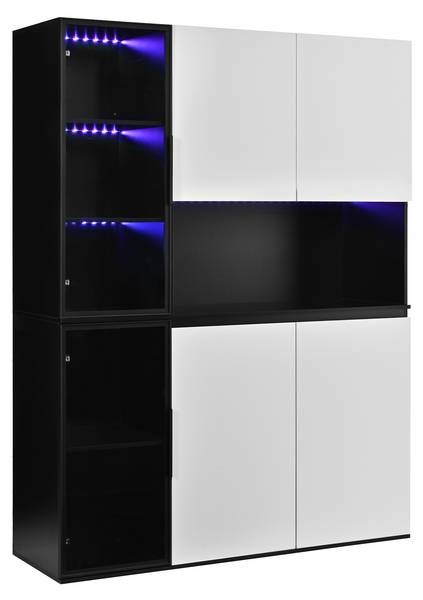 Hochschrank Ourea Ⅶ Schwarz - Weiß - Holzwerkstoff - 120 x 160 x 40 cm