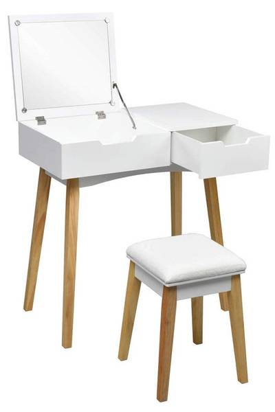 Coiffeuses enfant TI88355FR Blanc - Bois manufacturé - 40 x 115 x 74 cm