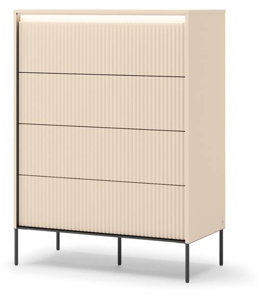 Kommode TREND Beige - Schwarz - Holzwerkstoff - 93 x 125 x 47 cm