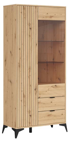 Servieskast Mao bruin - plaatmateriaal op houtbasis - 90 x 197 x 41 cm