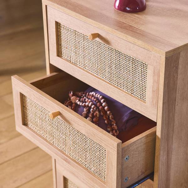 Hochkommode Bohème Beige - Holz teilmassiv - 39 x 96 x 48 cm