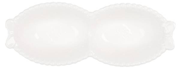 Schale Montserrat&Bowl Weiß - Keramik - 7 x 3 x 18 cm