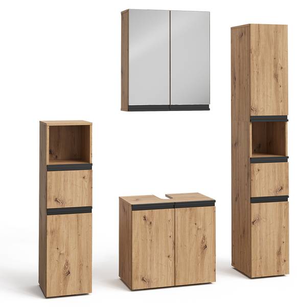 Badmöbel-Set Torren 59596 Braun - Holzwerkstoff - 60 x 58 x 35 cm