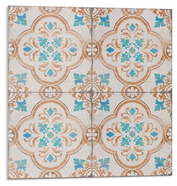 Fliesen Blumen Dekorativ 4er Set 50 x 50 cm
