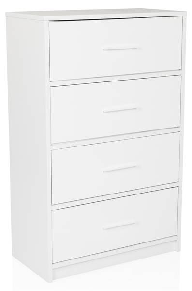 Kommode ESTORIA Weiß - Aluminium - 58 x 92 x 30 cm