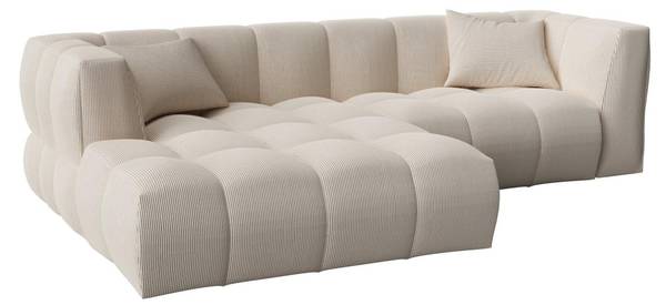 Sofa ohne Schlafmöglichkeit NAEMIA Weiß - Textil - 161 x 70 x 272 cm