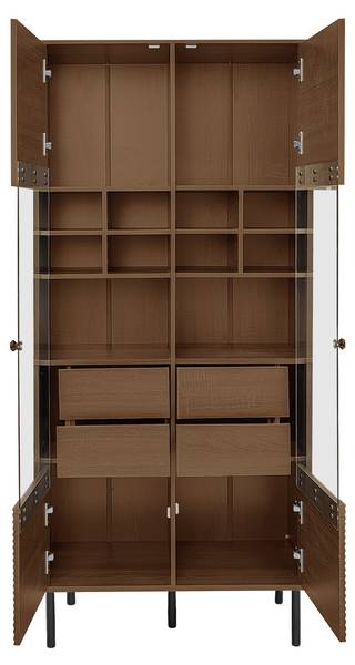 Hoher Badezimmerschrank CB04 Braun - Holzwerkstoff - 35 x 165 x 76 cm