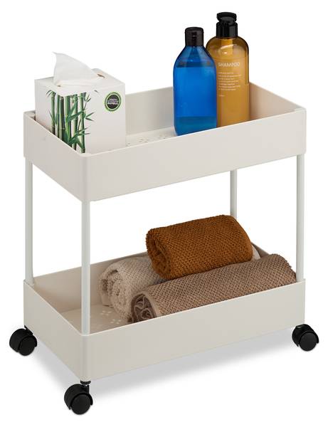 Rollwagen mit 2 Ebenen Weiß