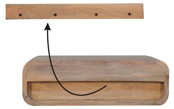 Table de Chevet  Sonoma Beige - Manguier - Laiton - 50 x 15 x 32 cm