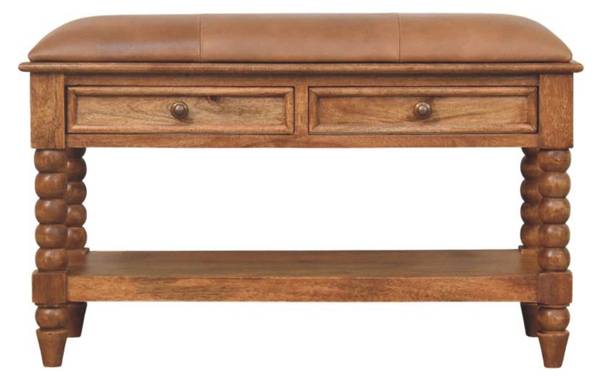 Bank Spindle bruin - mango - 90 x 55 x 35 cm