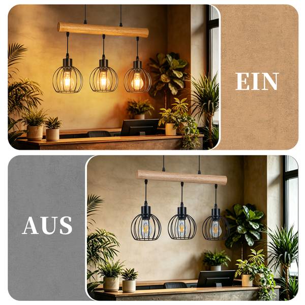 Hanglamp Edith Ⅲ zwart - metaal - 25 x 160 x 50 cm
