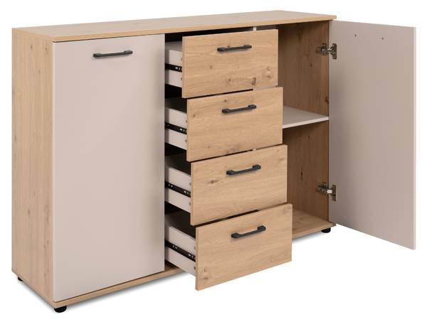 Sideboard LINO bruin - plaatmateriaal op houtbasis - 120 x 86 x 35 cm