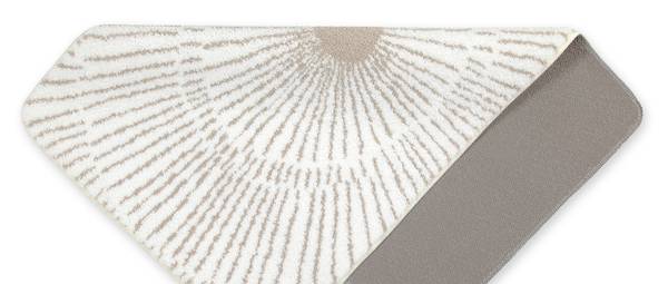 Badteppich Jasbeer Beige - Weiß - Polyester - 80 x 2 x 150 cm