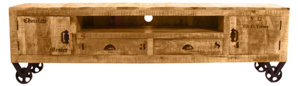 RUSTIC Lowboard Braun - Mango - 200 x 55 x 40 cm