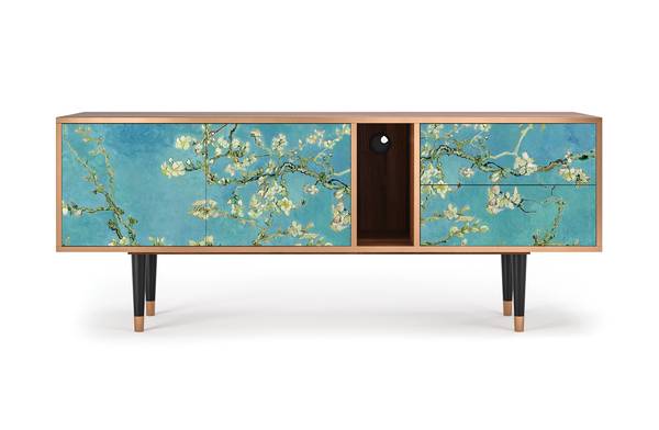 TV-Lowboard T1 Walnuss Blau - Holzwerkstoff - 170 x 69 x 48 cm