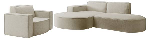 Sofaset Palma Champagner - Ecke davorstehend links
