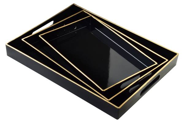 Tabletts BLANCHE 3er-Set Schwarz