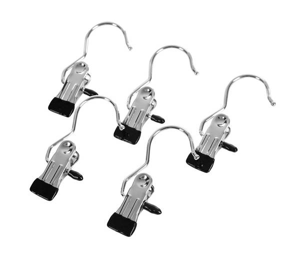 50er-Set Klemmhaken Schwarz - Metall - 5 x 3 x 11 cm