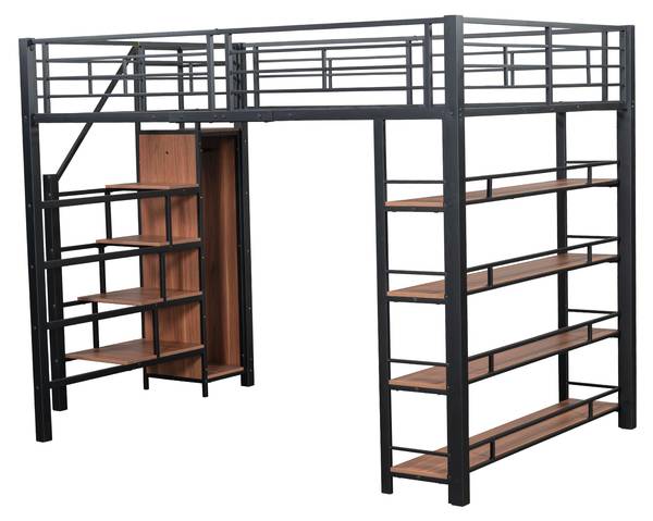 Etagenbett-B040 Schwarz - Metall - 140 x 170 x 200 cm