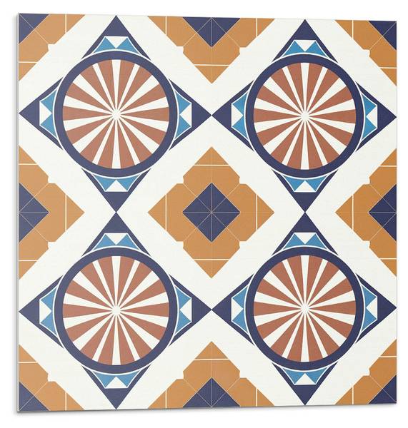 Fliesen Kreis Geo 4er Set 50 x 50 cm