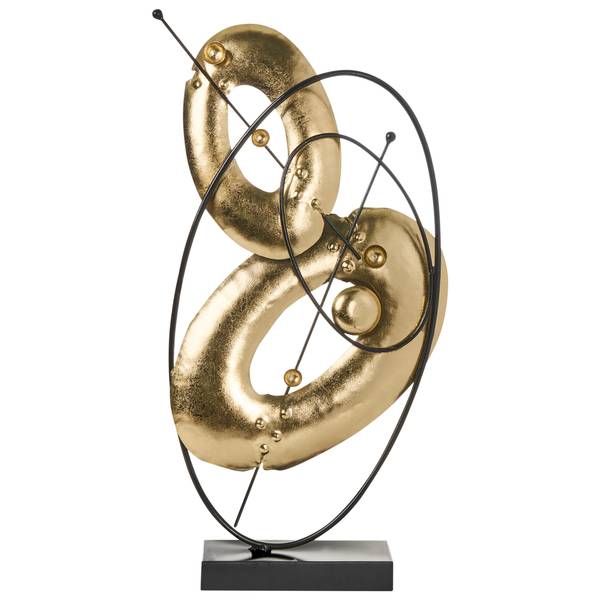 Dekofigur LUSK Schwarz - Gold - Metall - 30 x 63 x 12 cm